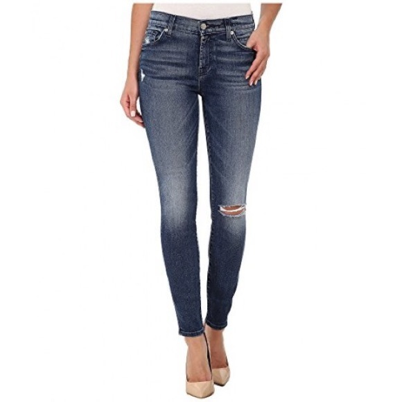 7 For All Mankind Denim - 7 the ankle distressed skinny jeans size 28